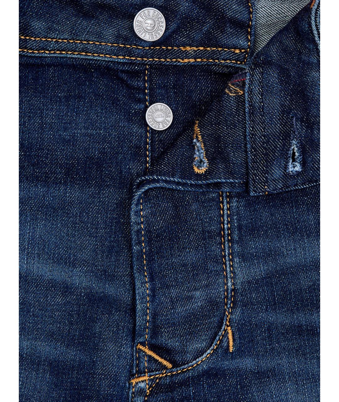 DIESEL Синие хлопковые прямые джинсы, фото 6