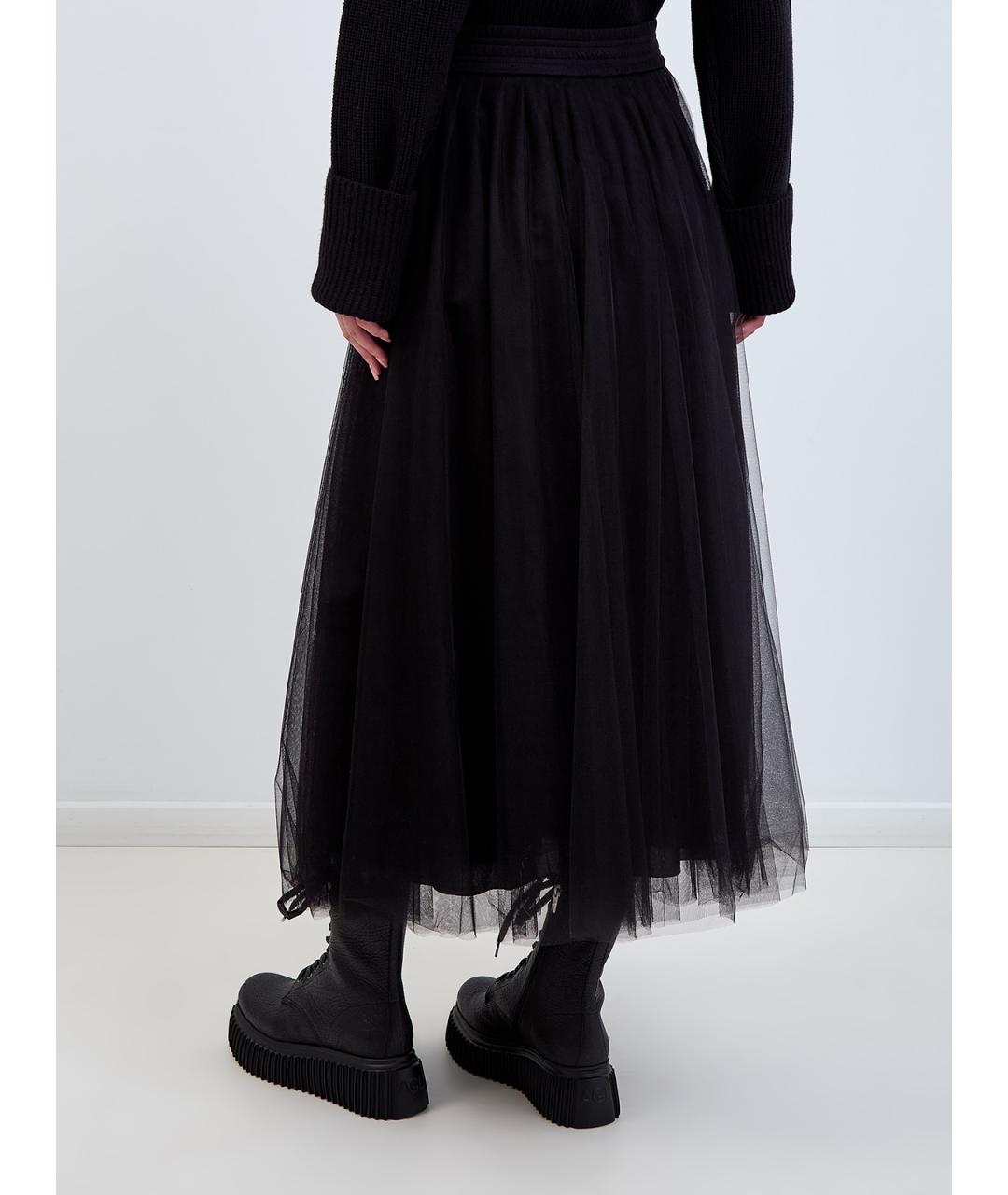 FABIANA FILIPPI Черная полиамидовая юбка миди, фото 4