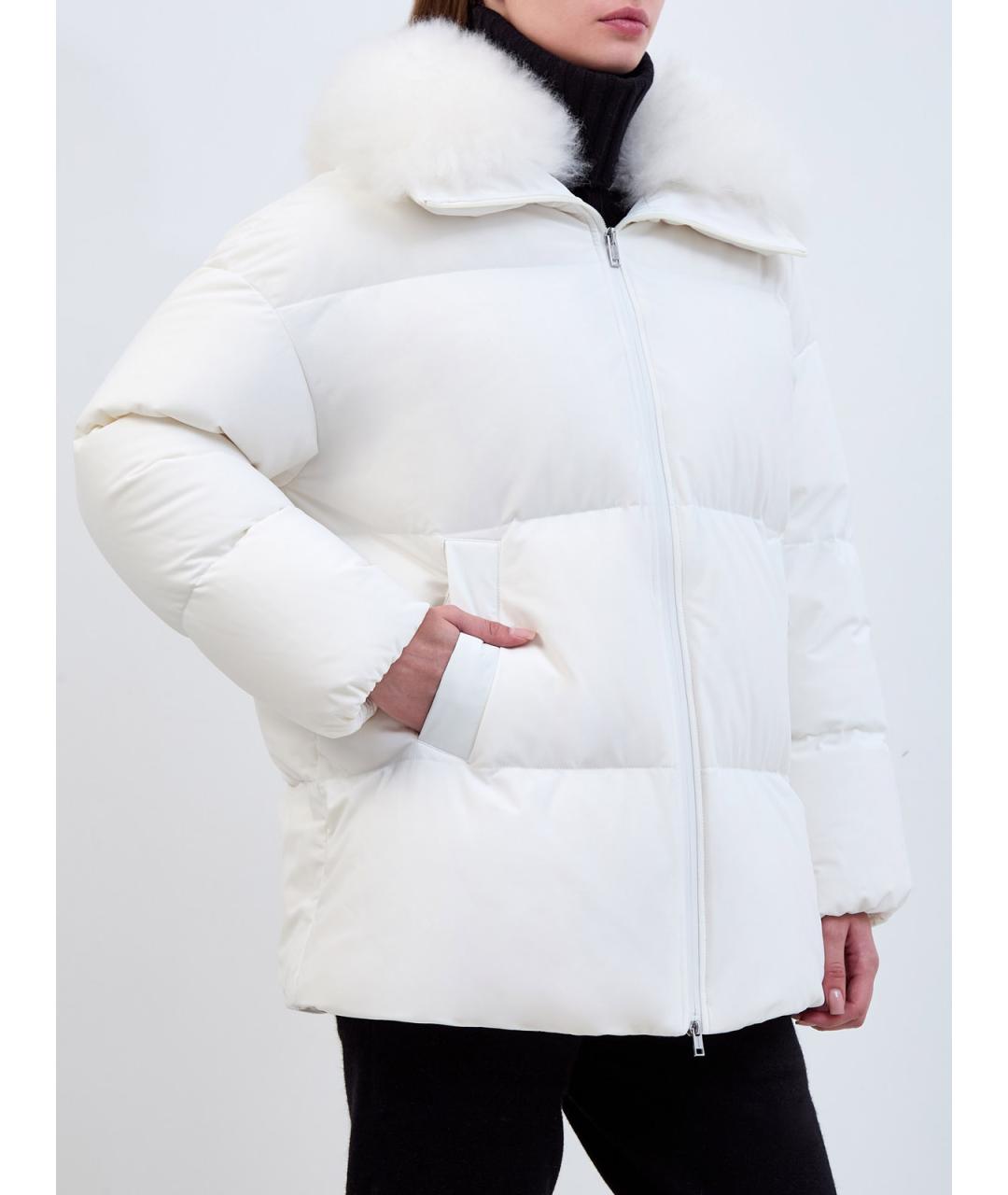 YVES SALOMON Белый пуховик, фото 3