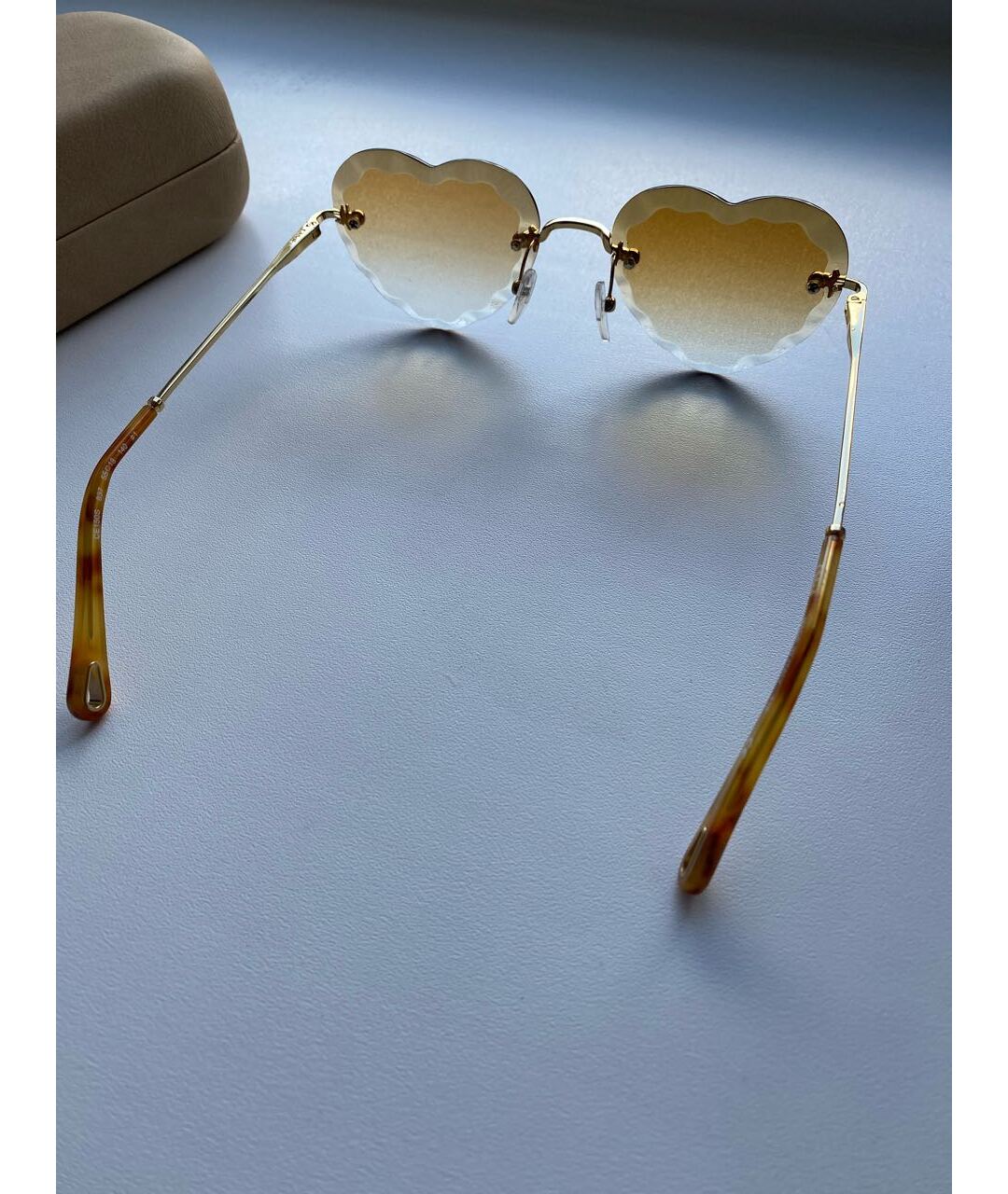 CHLOE Горчичные металлические солнцезащитные очки, фото 4