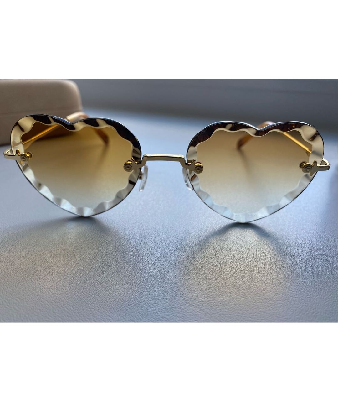CHLOE Горчичные металлические солнцезащитные очки, фото 6