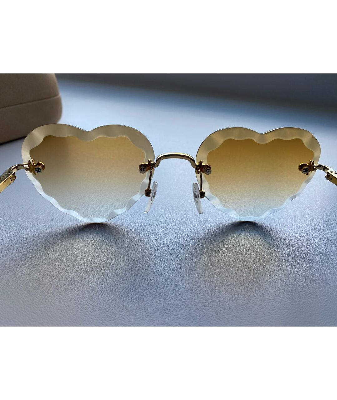 CHLOE Горчичные металлические солнцезащитные очки, фото 5