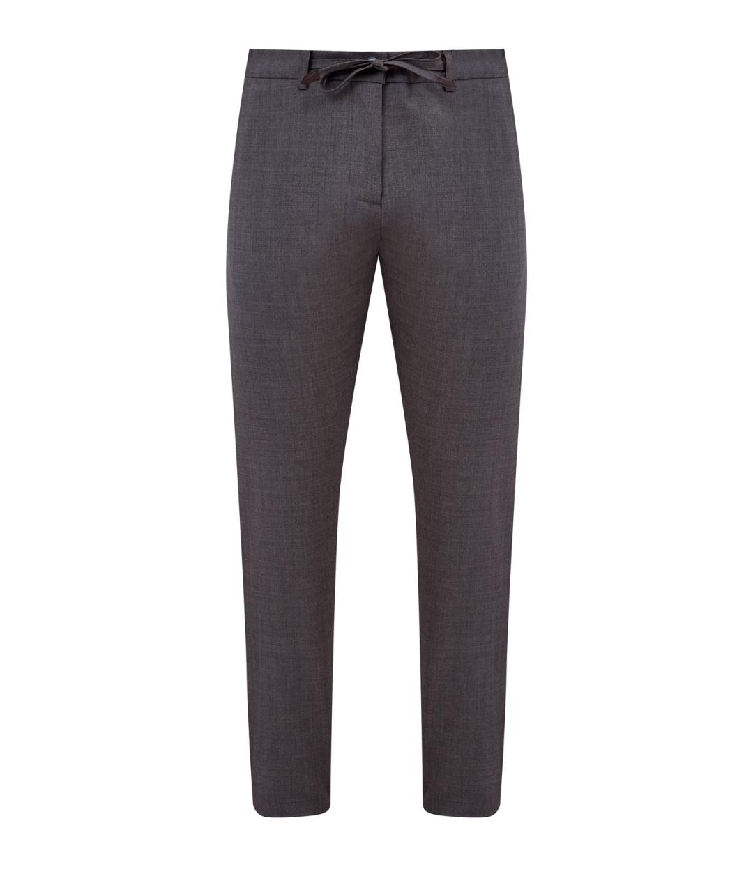 CANALI Коричневые шерстяные повседневные брюки, фото 1