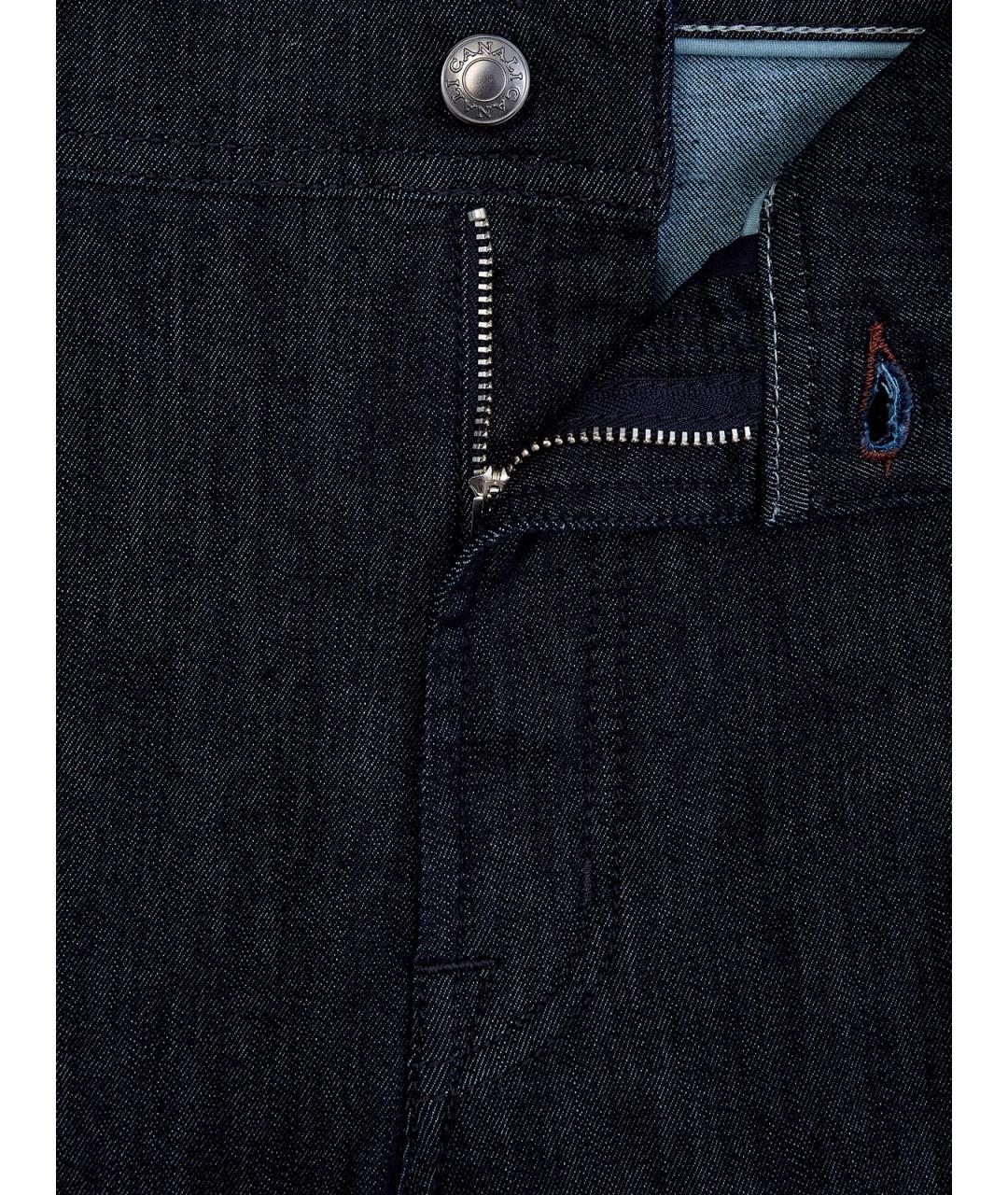 CANALI Темно-синие хлопковые прямые джинсы, фото 6