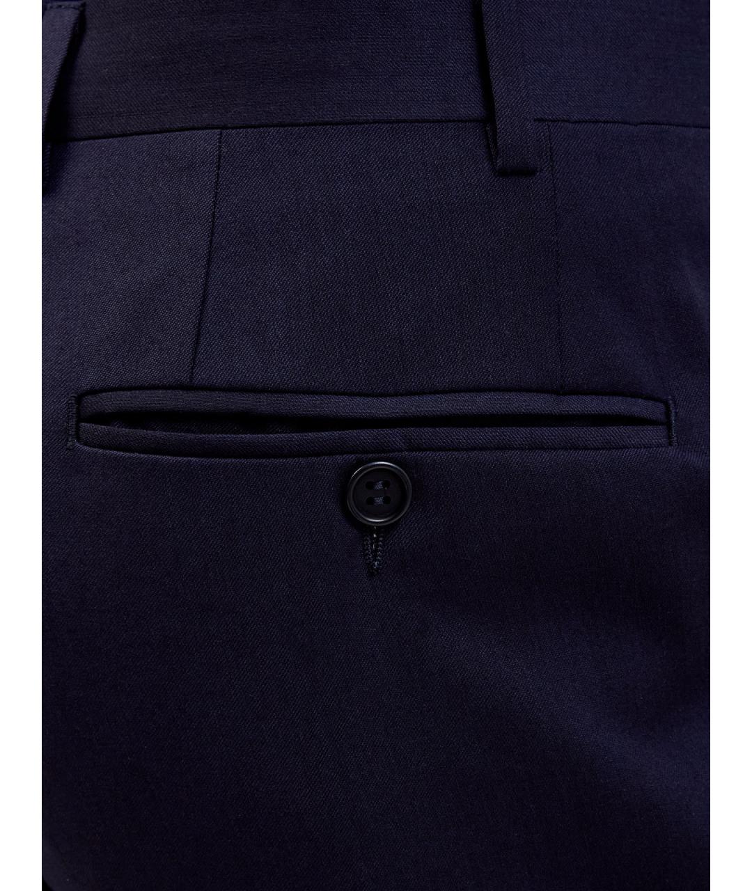 CANALI Синие шерстяные повседневные брюки, фото 5