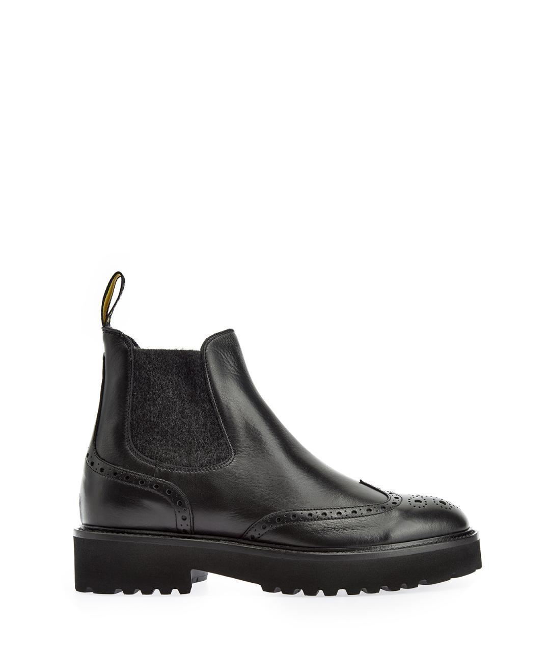 DOUCAL'S Черные кожаные полусапоги, фото 1