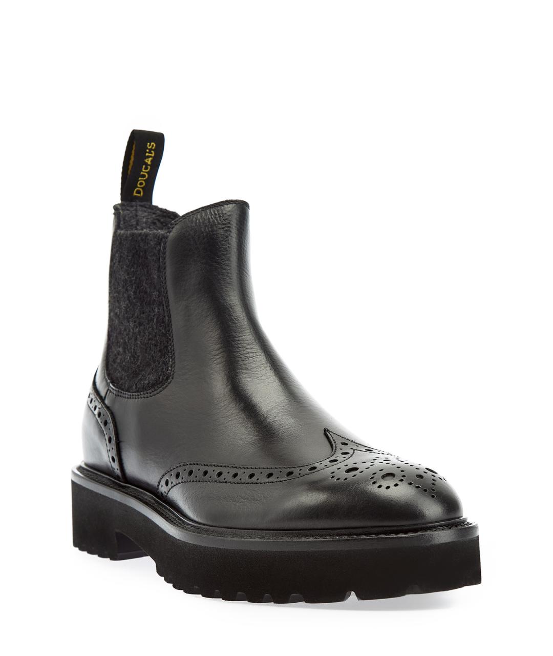 DOUCAL'S Черные кожаные полусапоги, фото 3