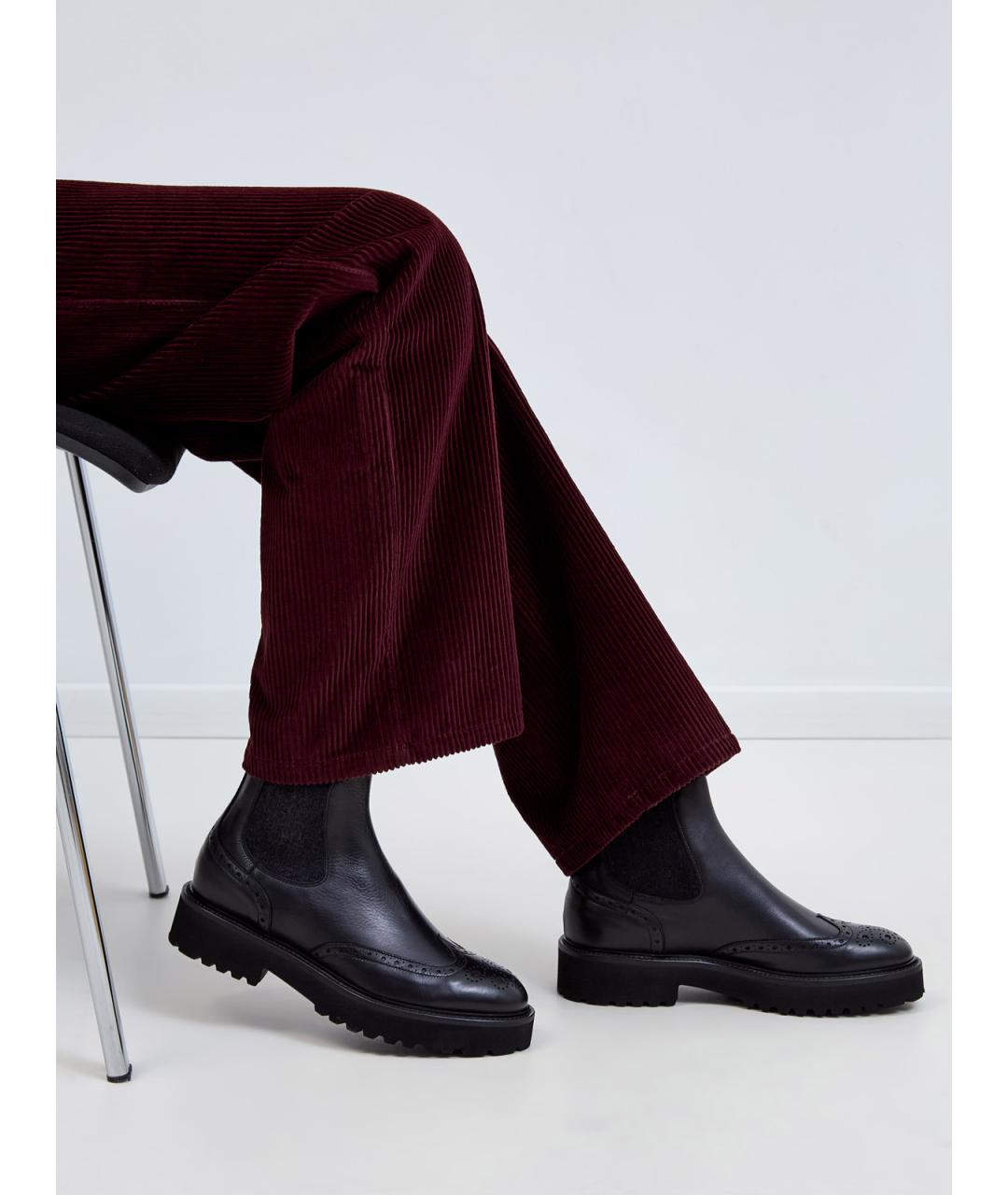 DOUCAL'S Черные кожаные полусапоги, фото 2