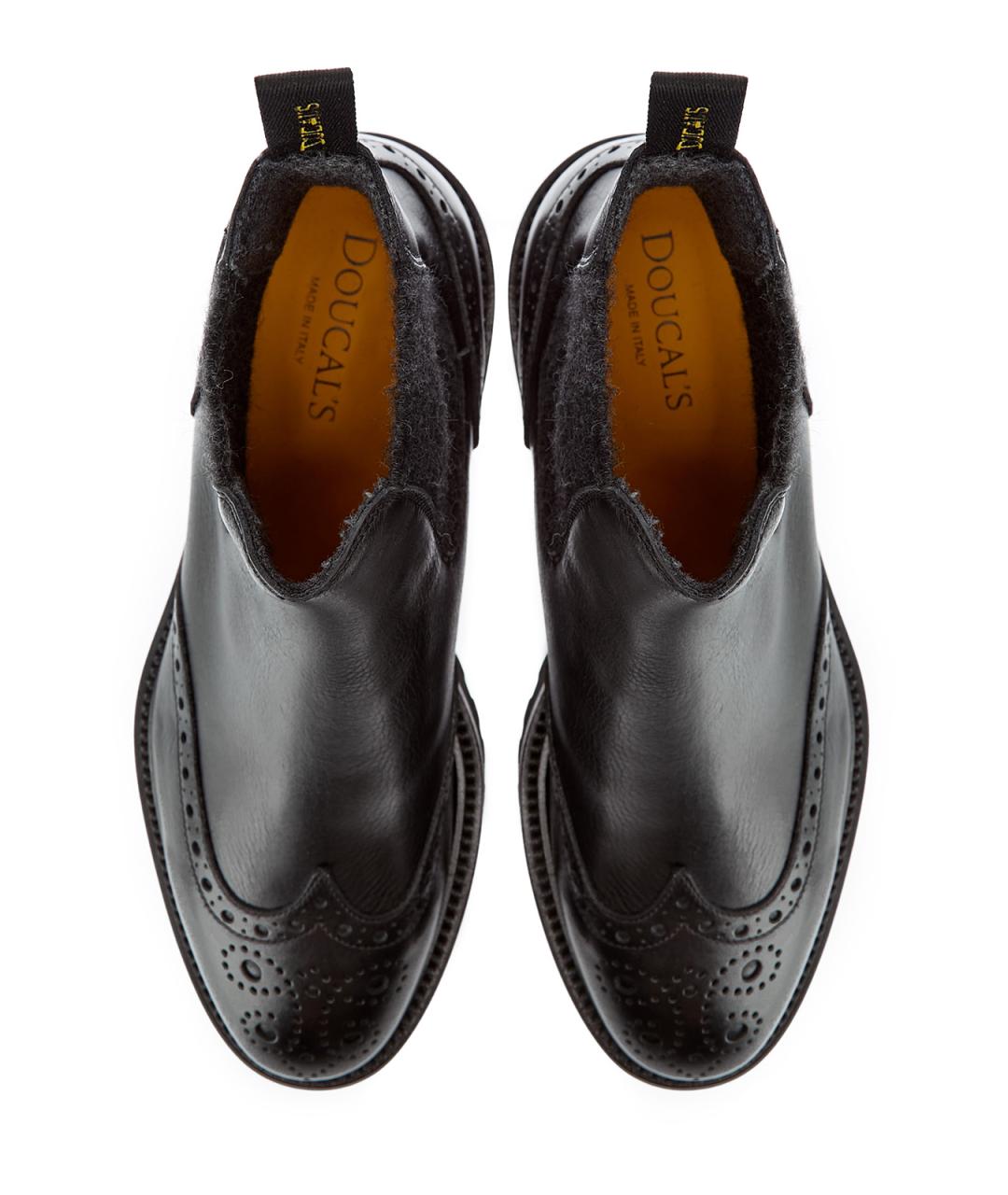 DOUCAL'S Черные кожаные полусапоги, фото 5