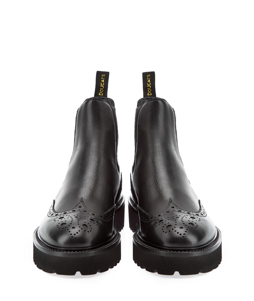 DOUCAL'S Черные кожаные полусапоги, фото 6