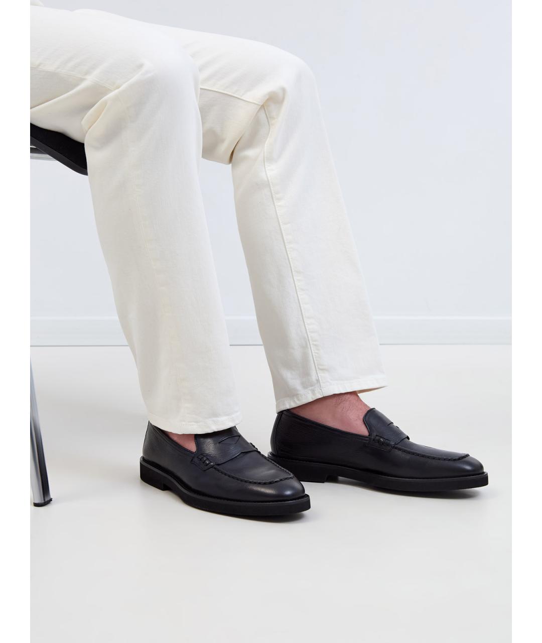 DOUCAL'S Синие кожаные лоферы, фото 2