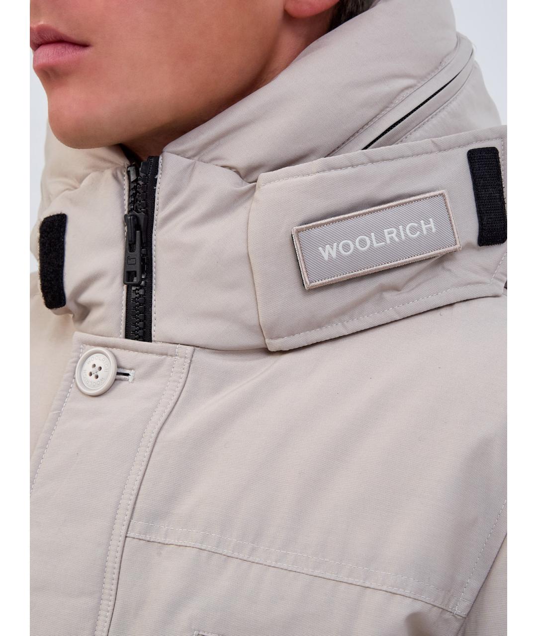 WOOLRICH Бежевый хлопковый пуховик, фото 5