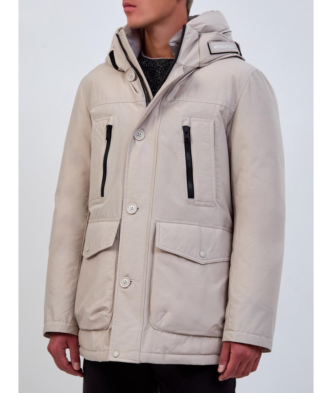 WOOLRICH Бежевый хлопковый пуховик, фото 3