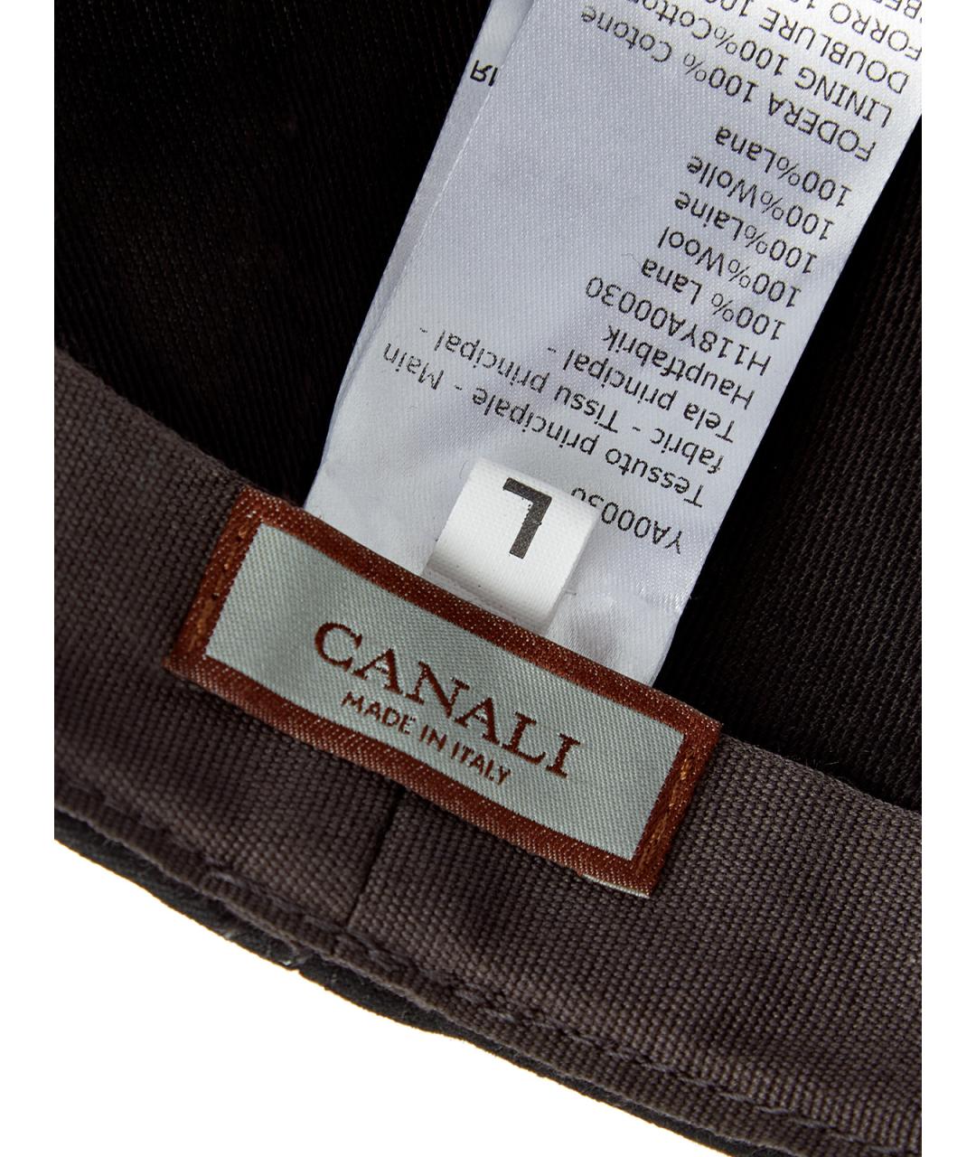 CANALI Черная шерстяная кепка/бейсболка, фото 5