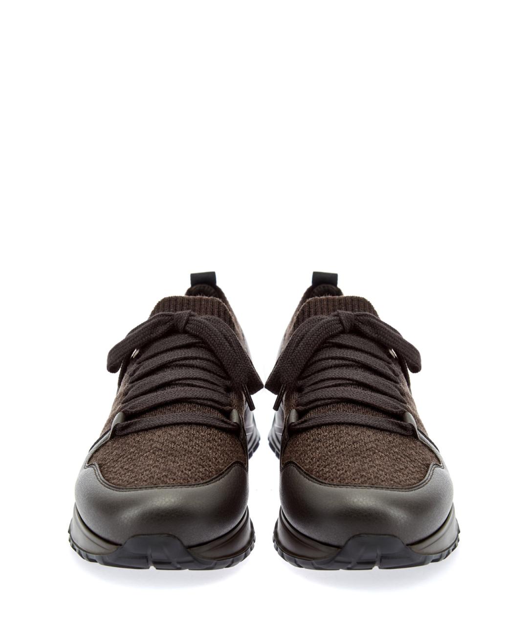 DOUCAL'S Коричневые текстильные низкие кроссовки / кеды, фото 6