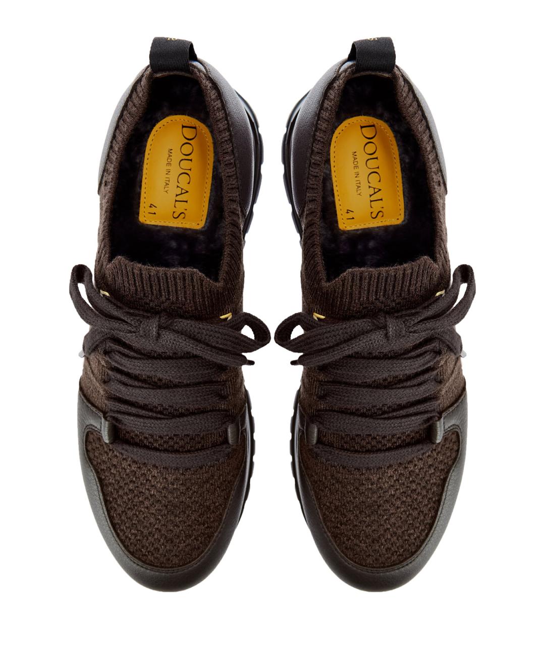 DOUCAL'S Коричневые текстильные низкие кроссовки / кеды, фото 5