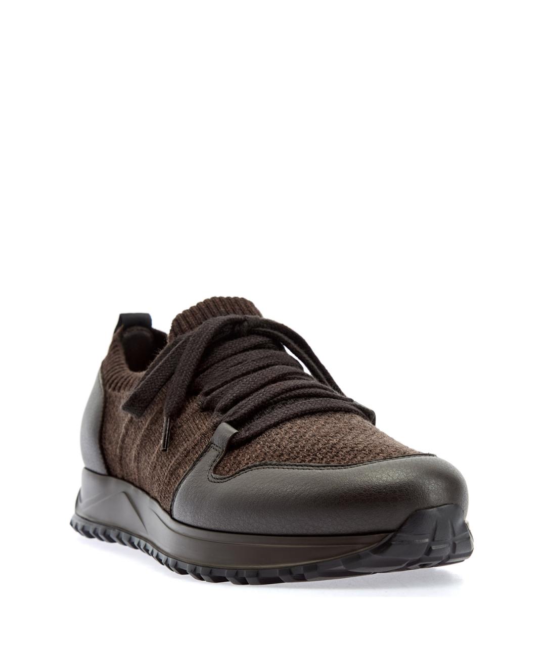 DOUCAL'S Коричневые текстильные низкие кроссовки / кеды, фото 3