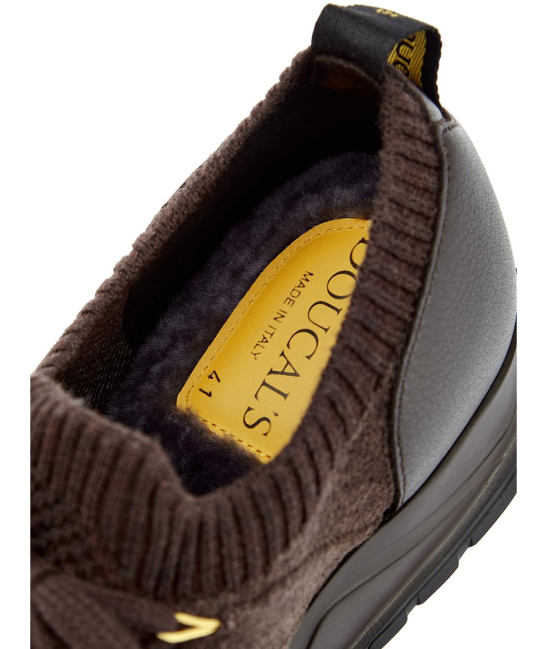 DOUCAL'S Коричневые текстильные низкие кроссовки / кеды, фото 7