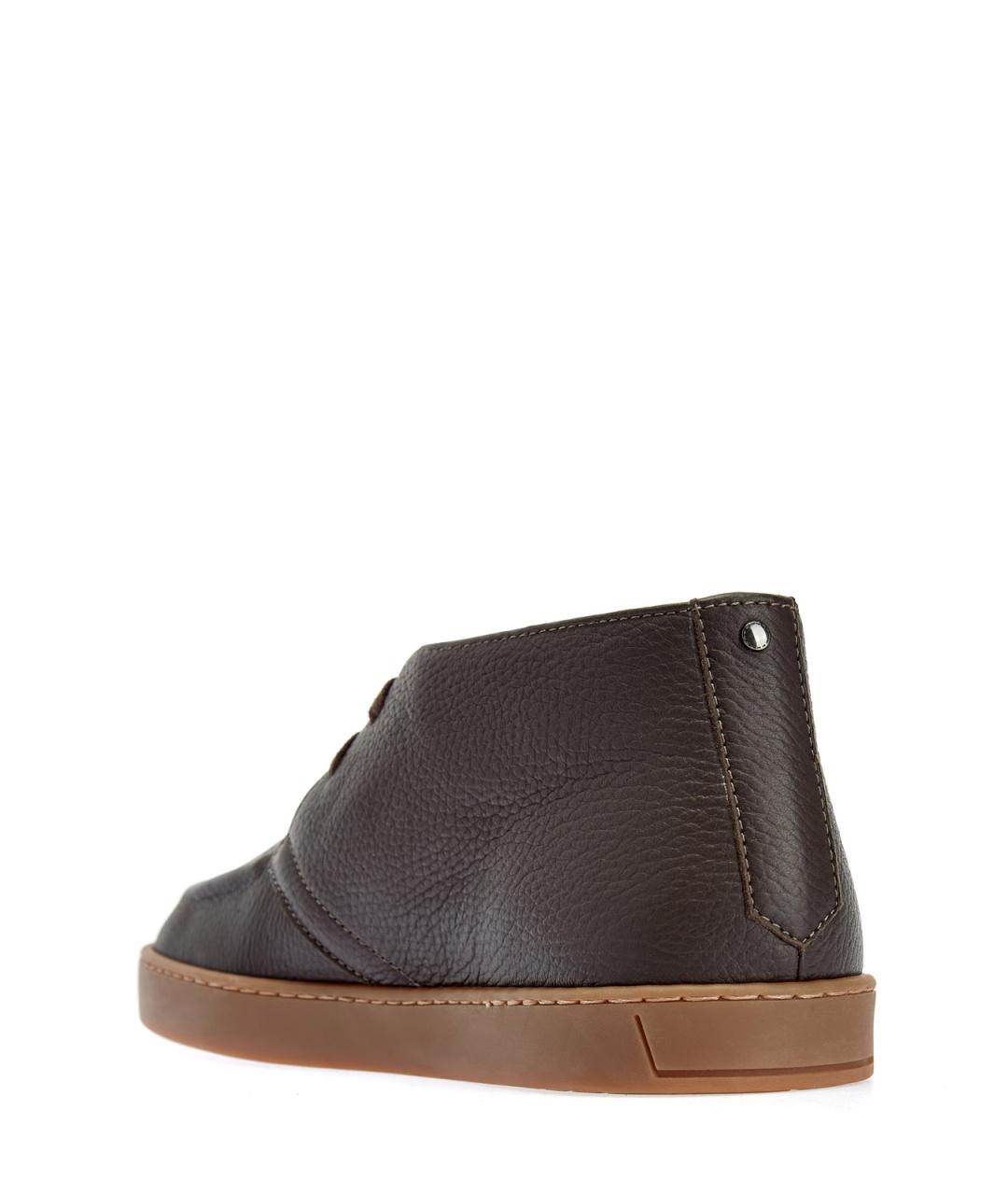 CANALI Коричневые кожаные низкие ботинки, фото 4