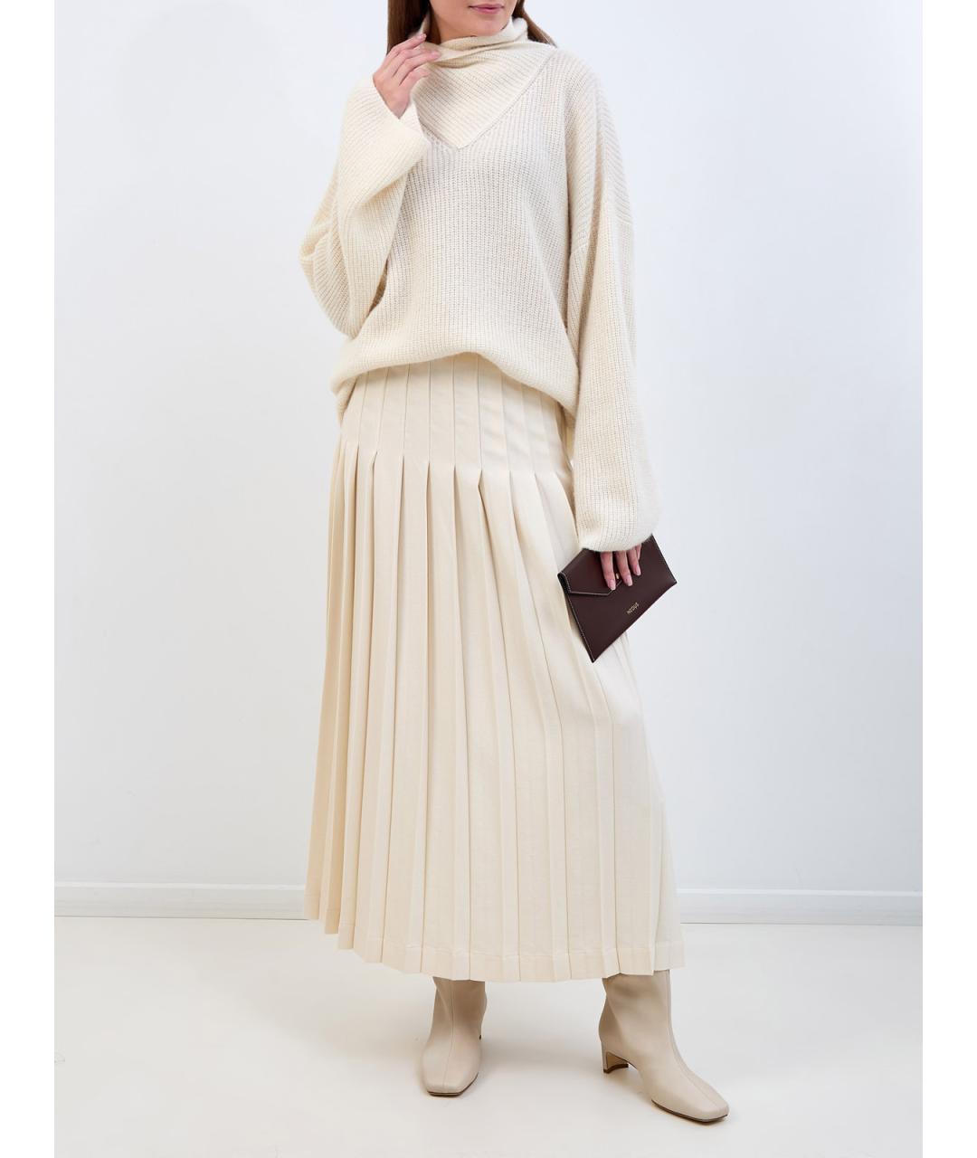 GENTRY PORTOFINO Бежевый шерстяной джемпер / свитер, фото 2