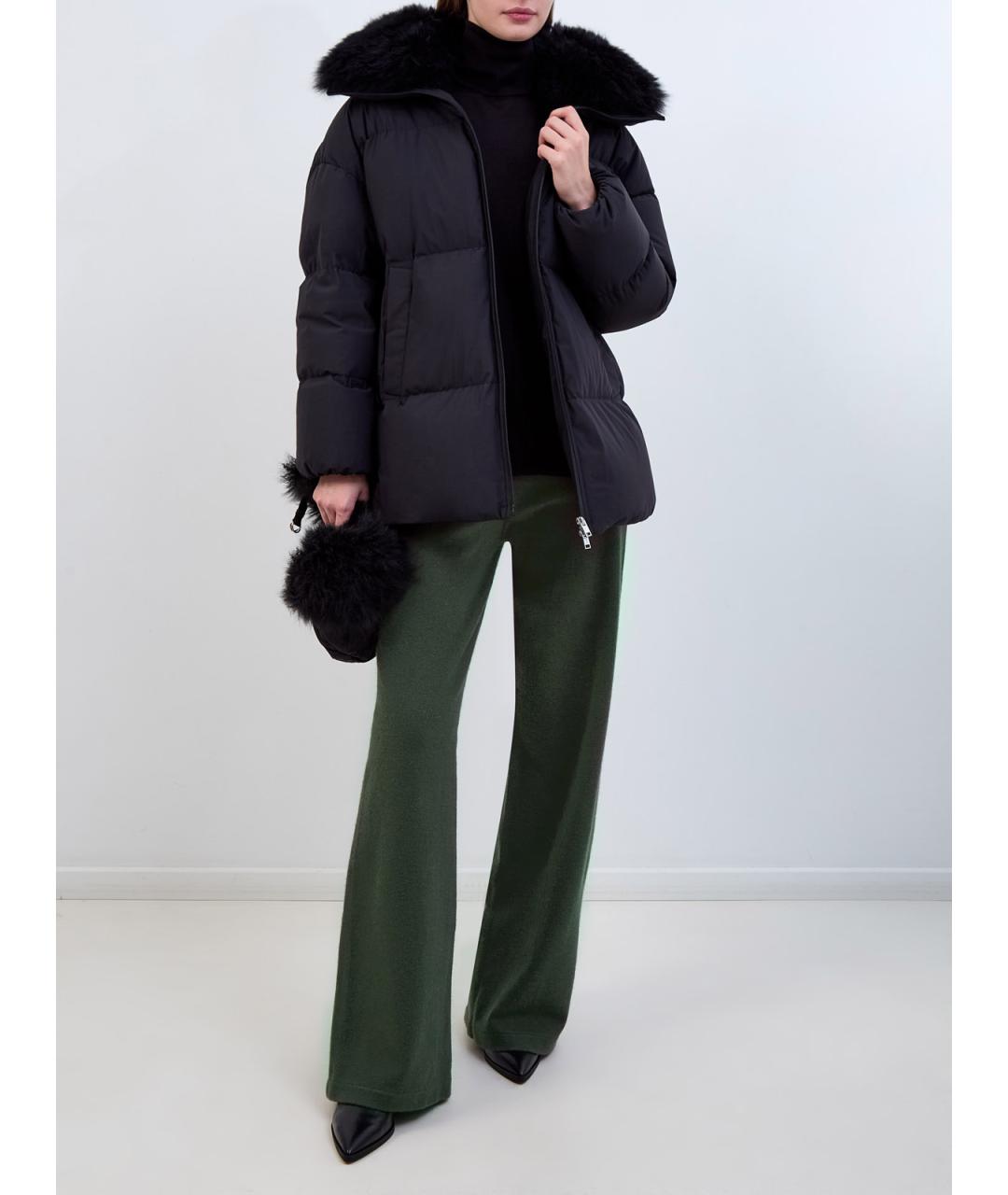 YVES SALOMON Черный полиамидовый пуховик, фото 2