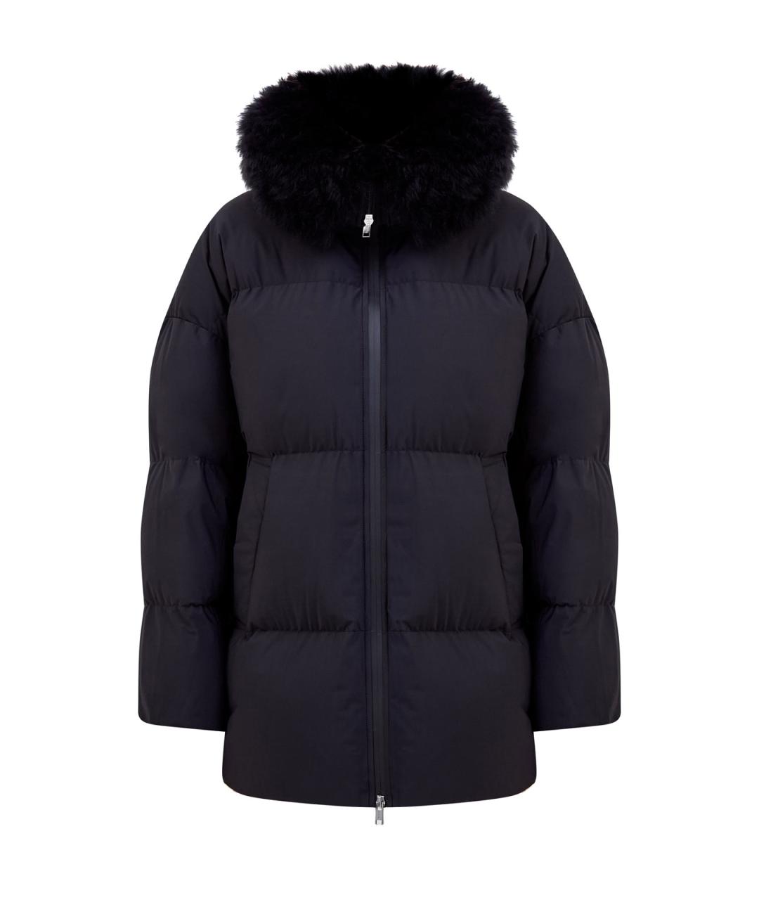 YVES SALOMON Черный полиамидовый пуховик, фото 1