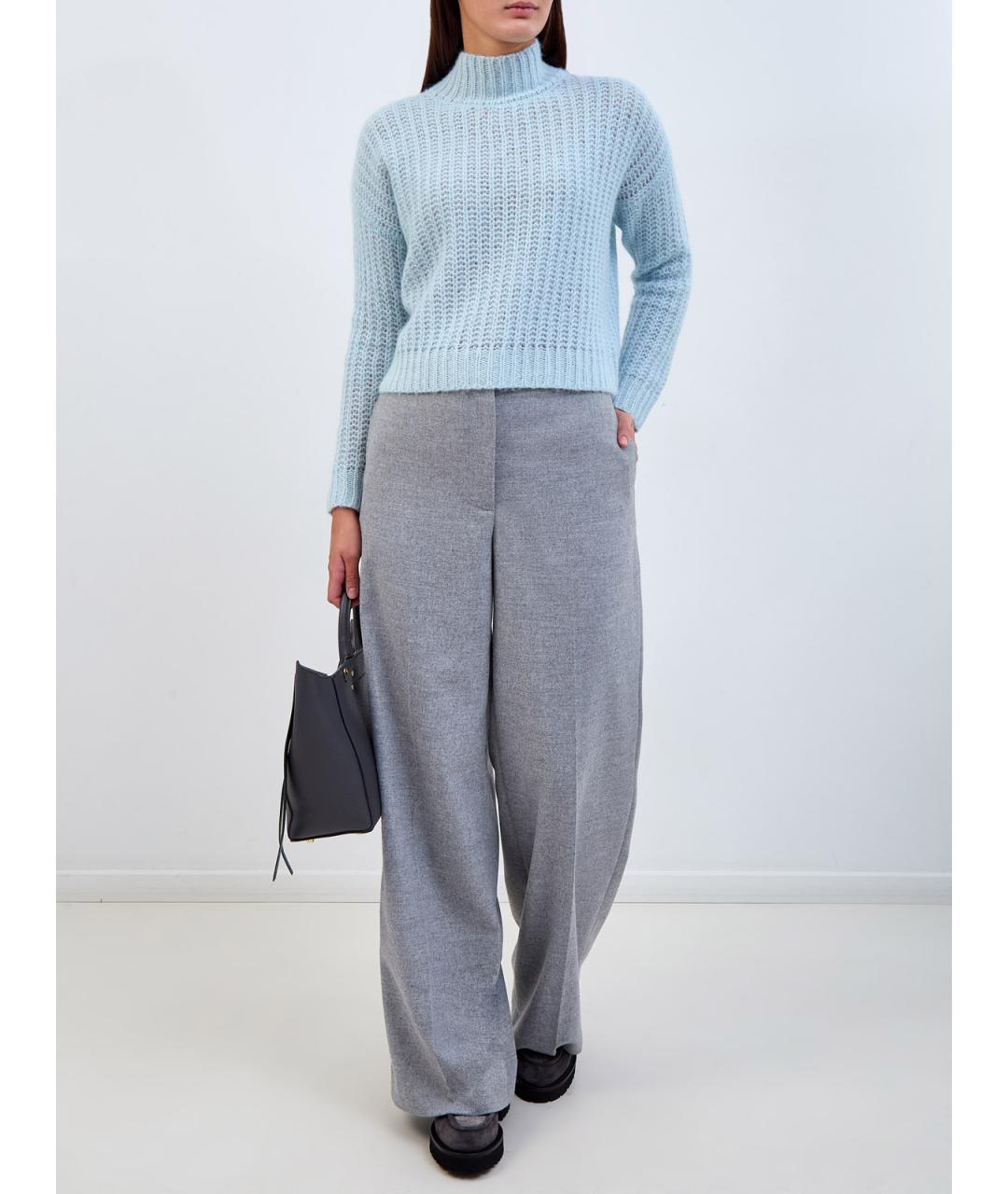 PESERICO Голубой шерстяной джемпер / свитер, фото 2