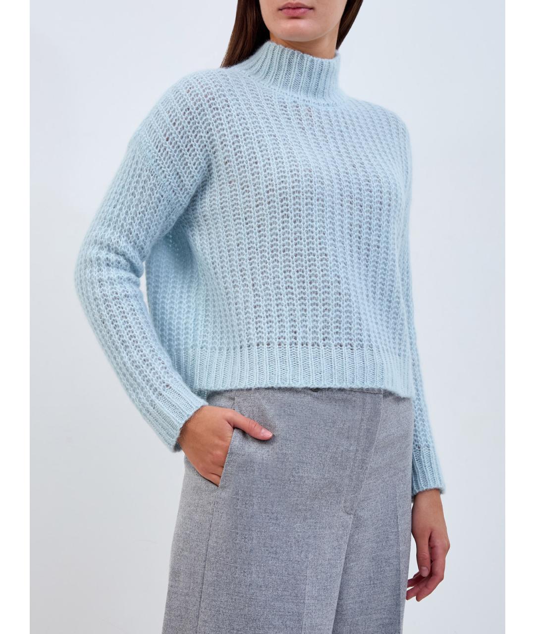 PESERICO Голубой шерстяной джемпер / свитер, фото 3