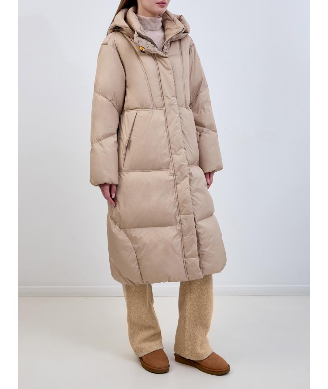 PARAJUMPERS Бежевый полиамидовый пуховик, фото 3