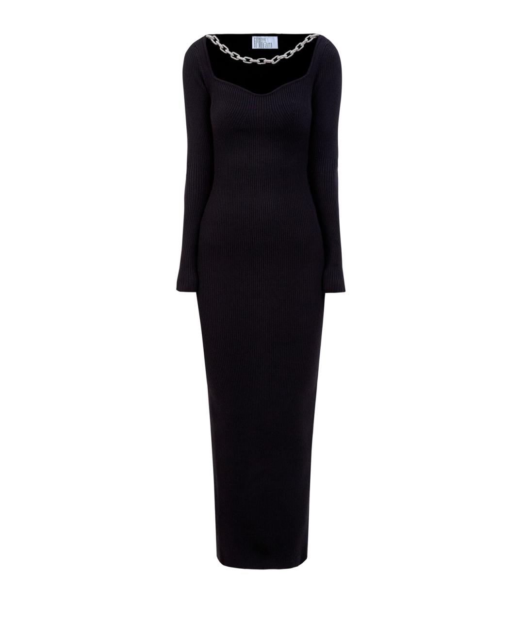 GIUSEPPE DI MORABITO Черное шерстяное повседневное платье, фото 1