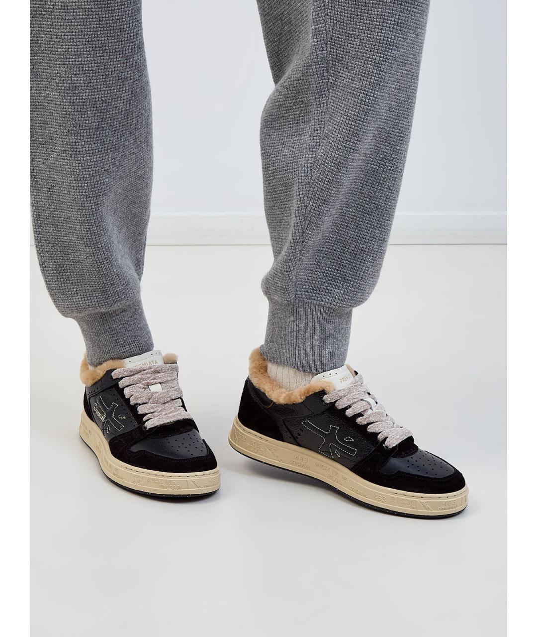 PREMIATA Черные кожаные кеды, фото 2