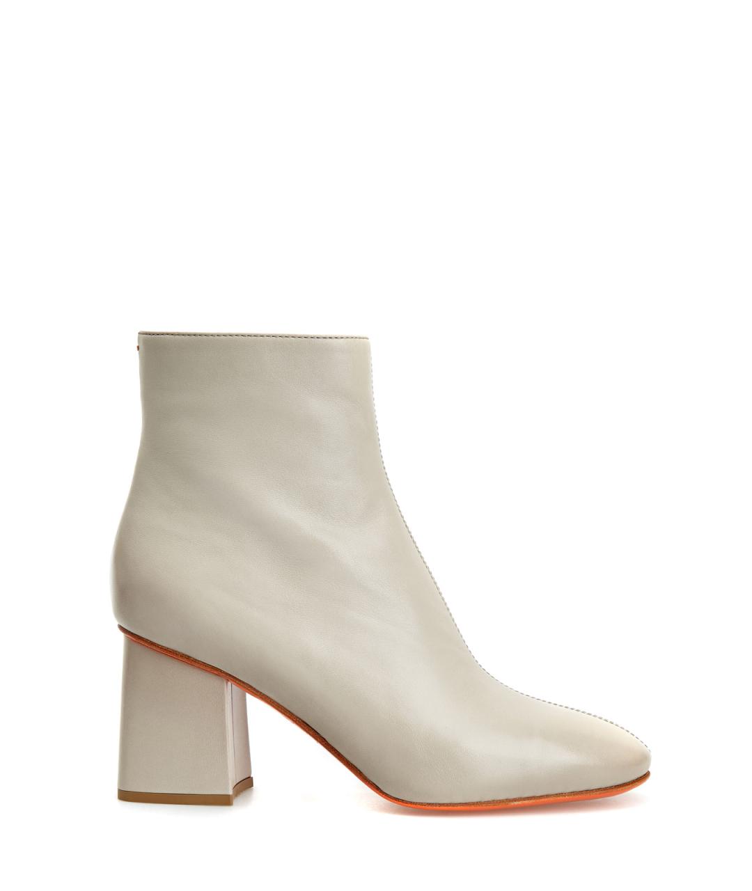 SANTONI Серые кожаные ботильоны, фото 1