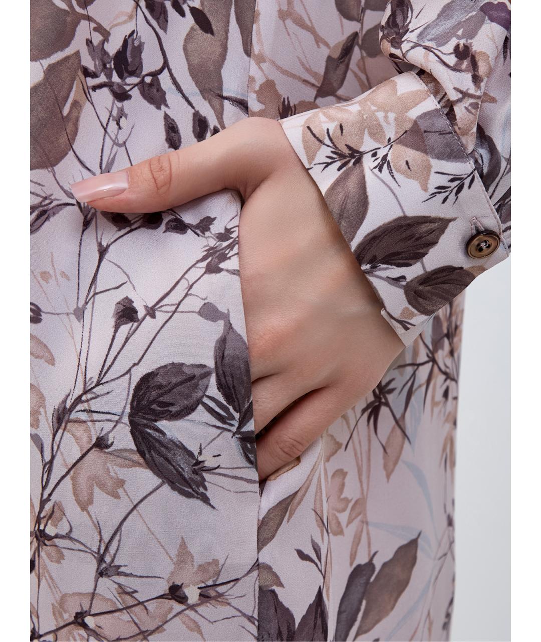 ELEVENTY Розовое шелковое повседневное платье, фото 3