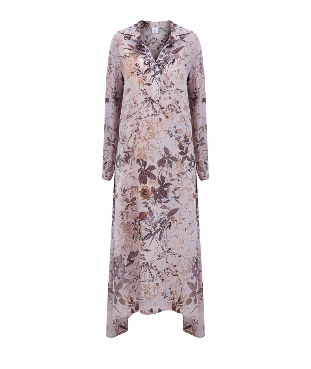 ELEVENTY Розовое шелковое повседневное платье, фото 1