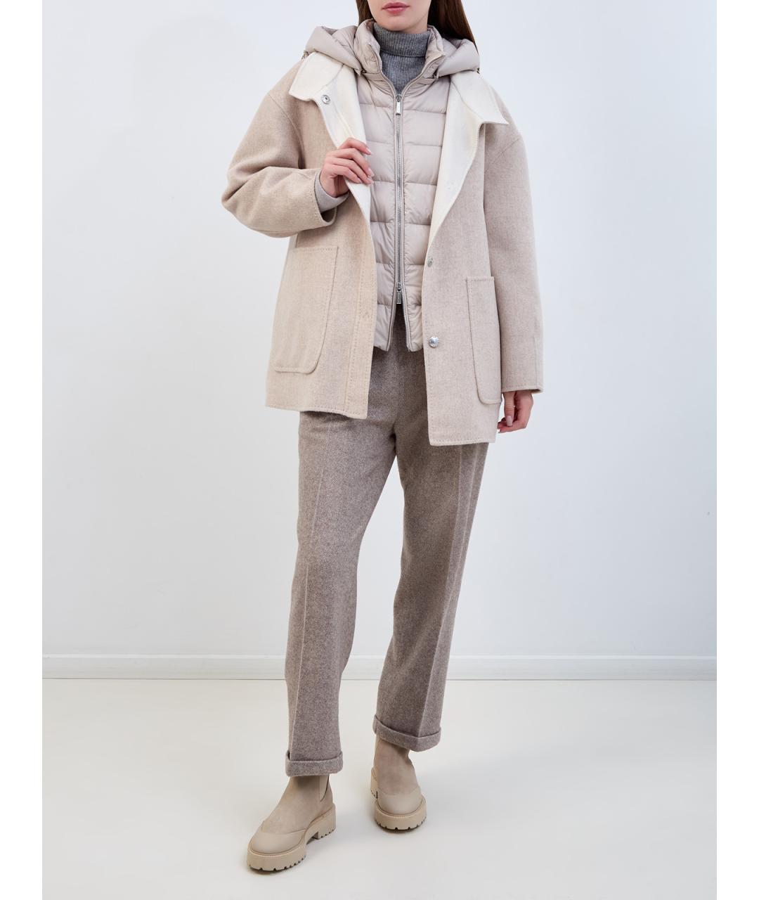 MOORER Белый шерстяной пуховик, фото 3