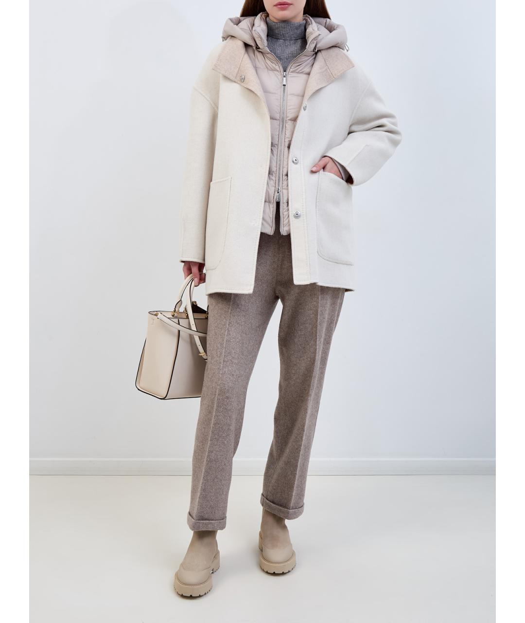 MOORER Белый шерстяной пуховик, фото 2