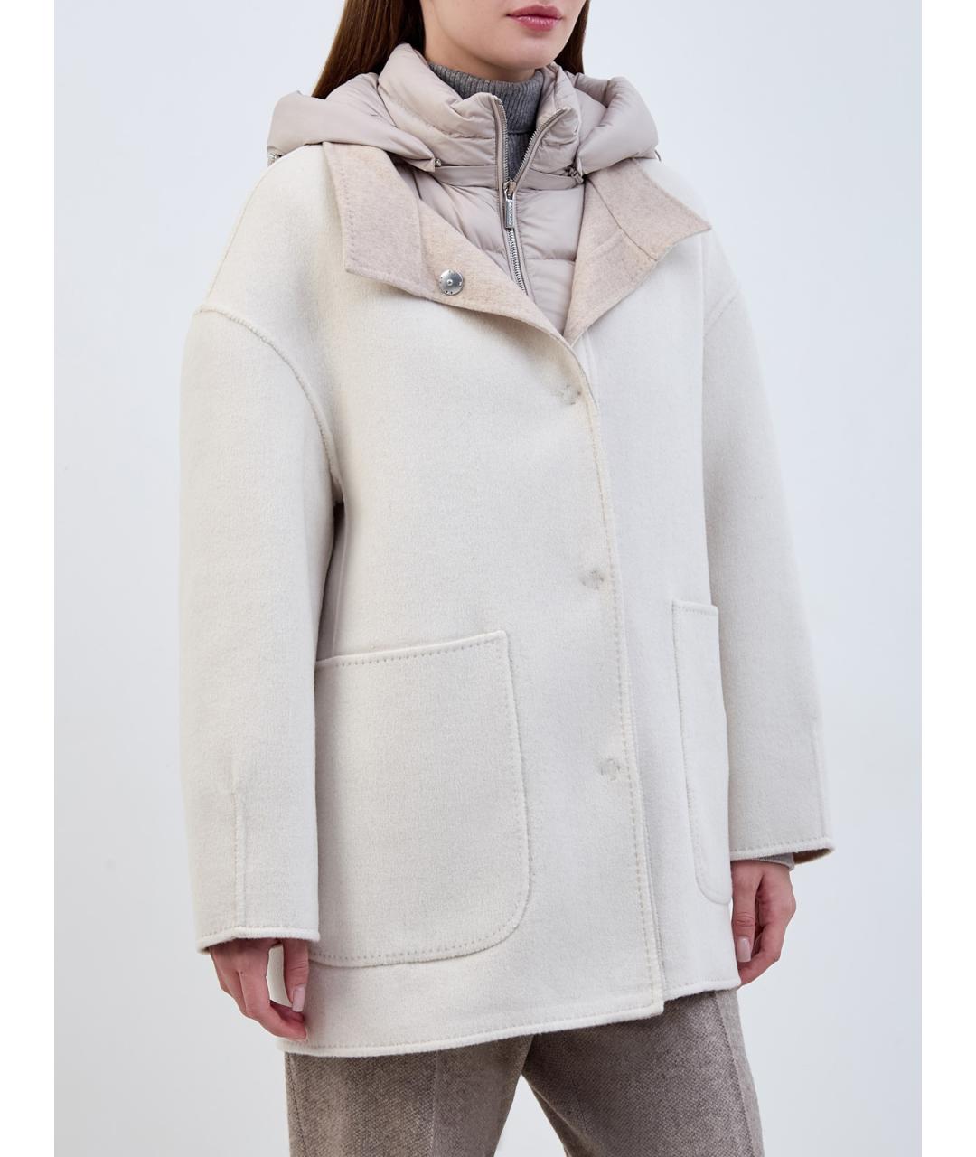 MOORER Белый шерстяной пуховик, фото 5