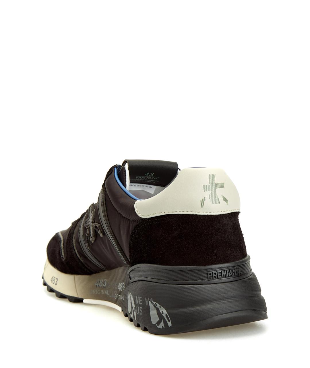 PREMIATA Черные текстильные низкие кроссовки / кеды, фото 4