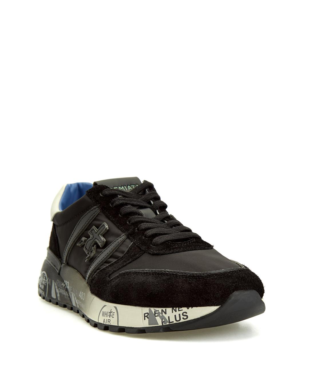 PREMIATA Черные текстильные низкие кроссовки / кеды, фото 3