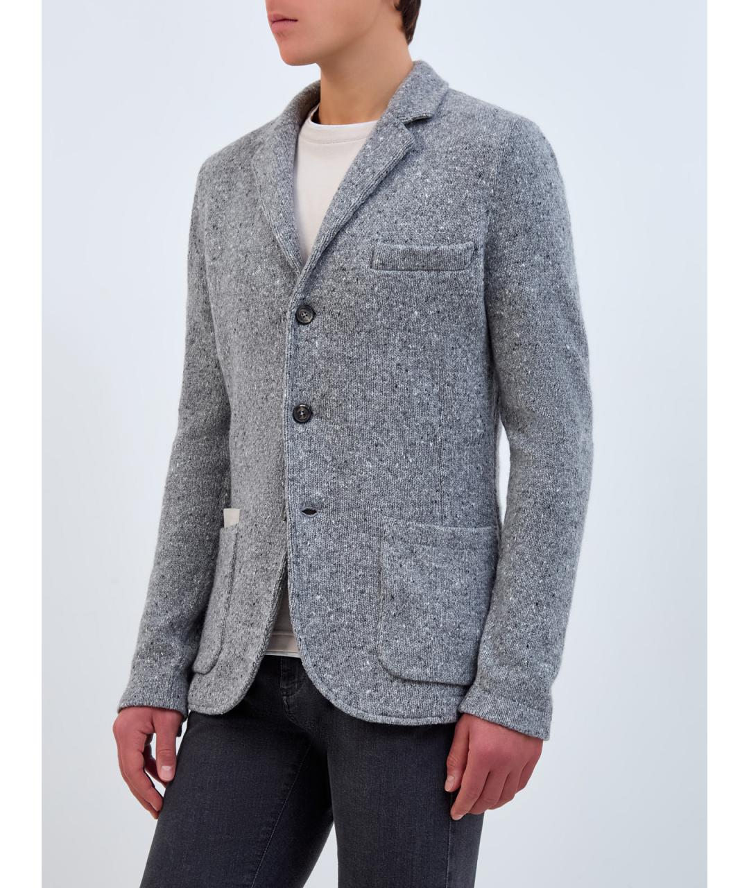 ELEVENTY Серый шерстяной пиджак, фото 3