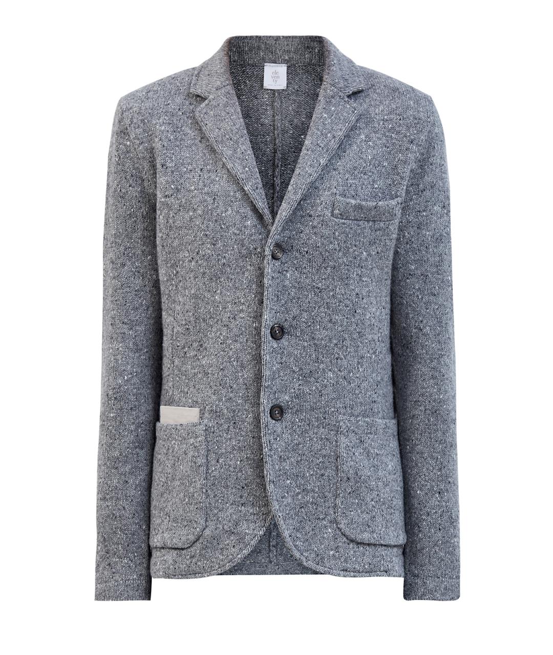 ELEVENTY Серый шерстяной пиджак, фото 1