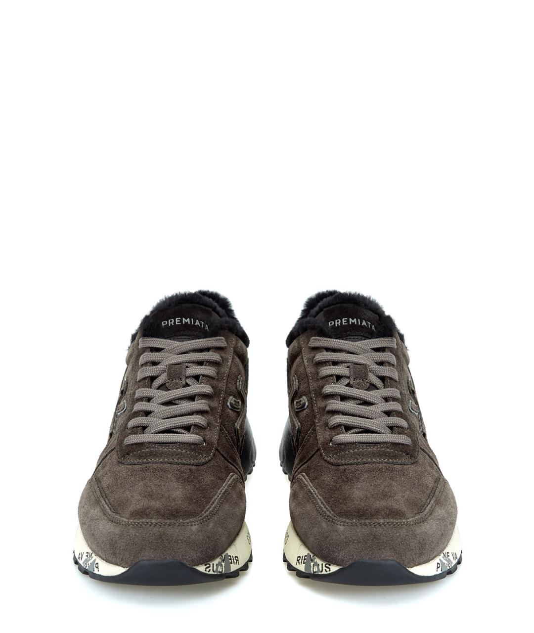 PREMIATA Коричневые замшевые низкие кроссовки / кеды, фото 5