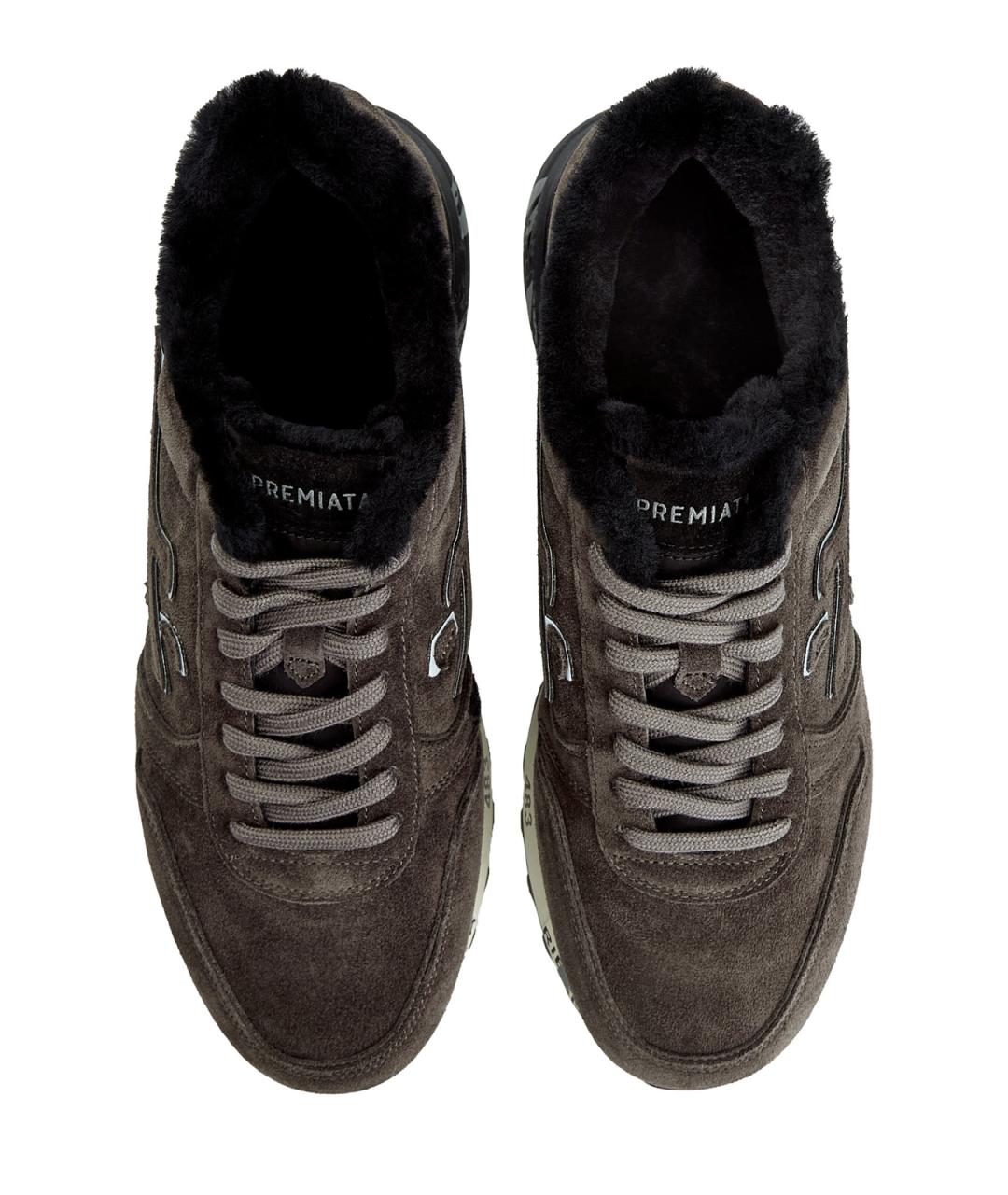 PREMIATA Коричневые замшевые низкие кроссовки / кеды, фото 6