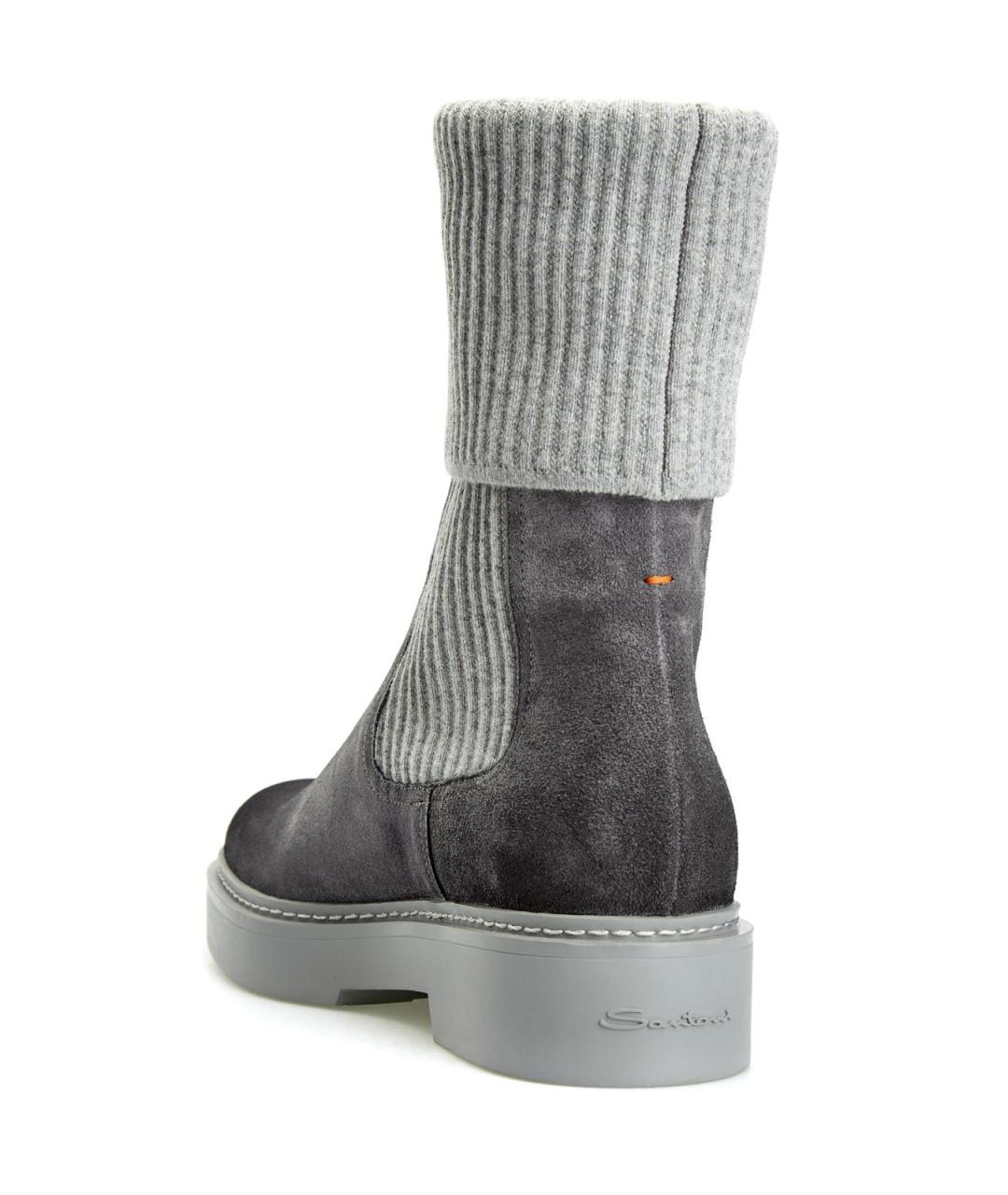 SANTONI Серые замшевые ботинки, фото 4