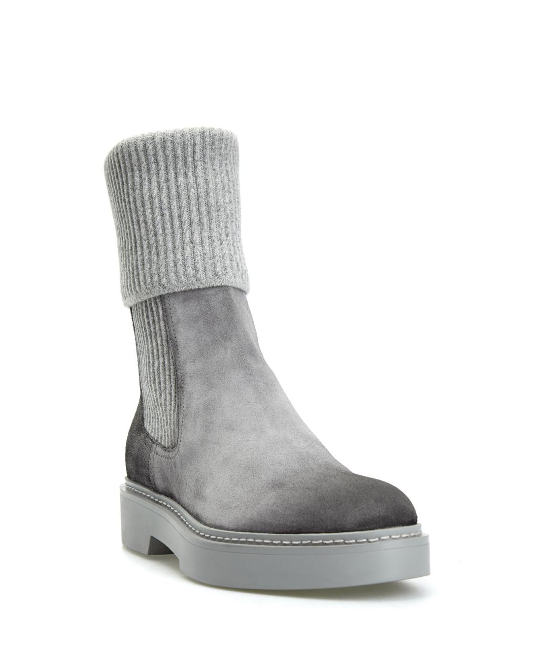 SANTONI Серые замшевые ботинки, фото 3