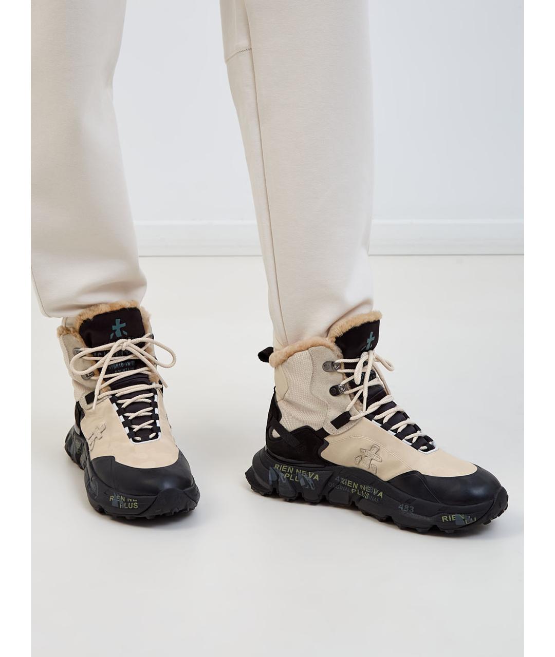 PREMIATA Бежевые текстильные ботинки, фото 2