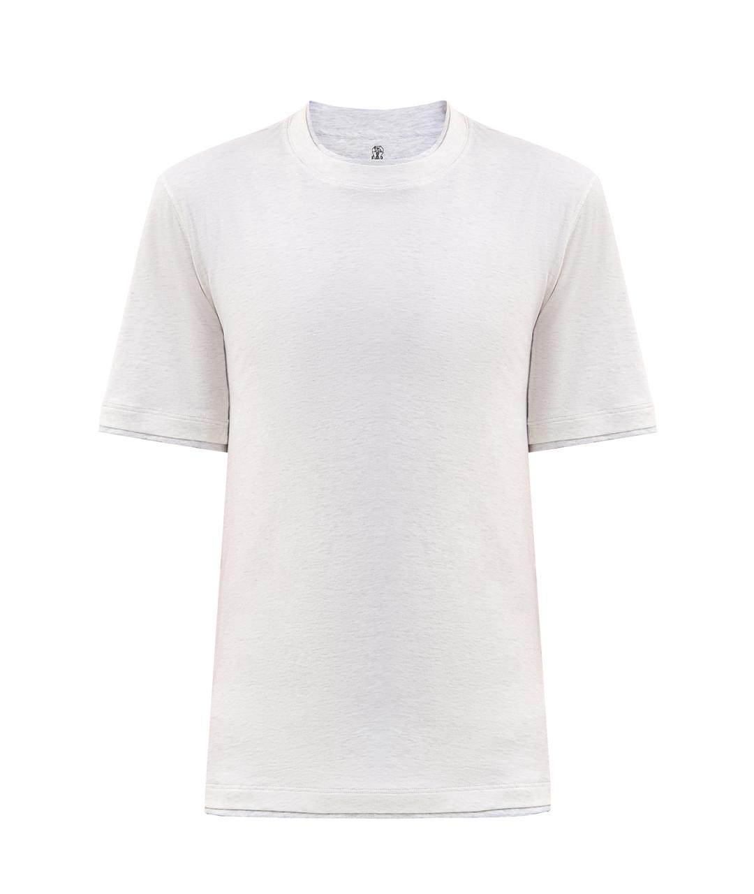 BRUNELLO CUCINELLI Серая хлопковая футболка, фото 1