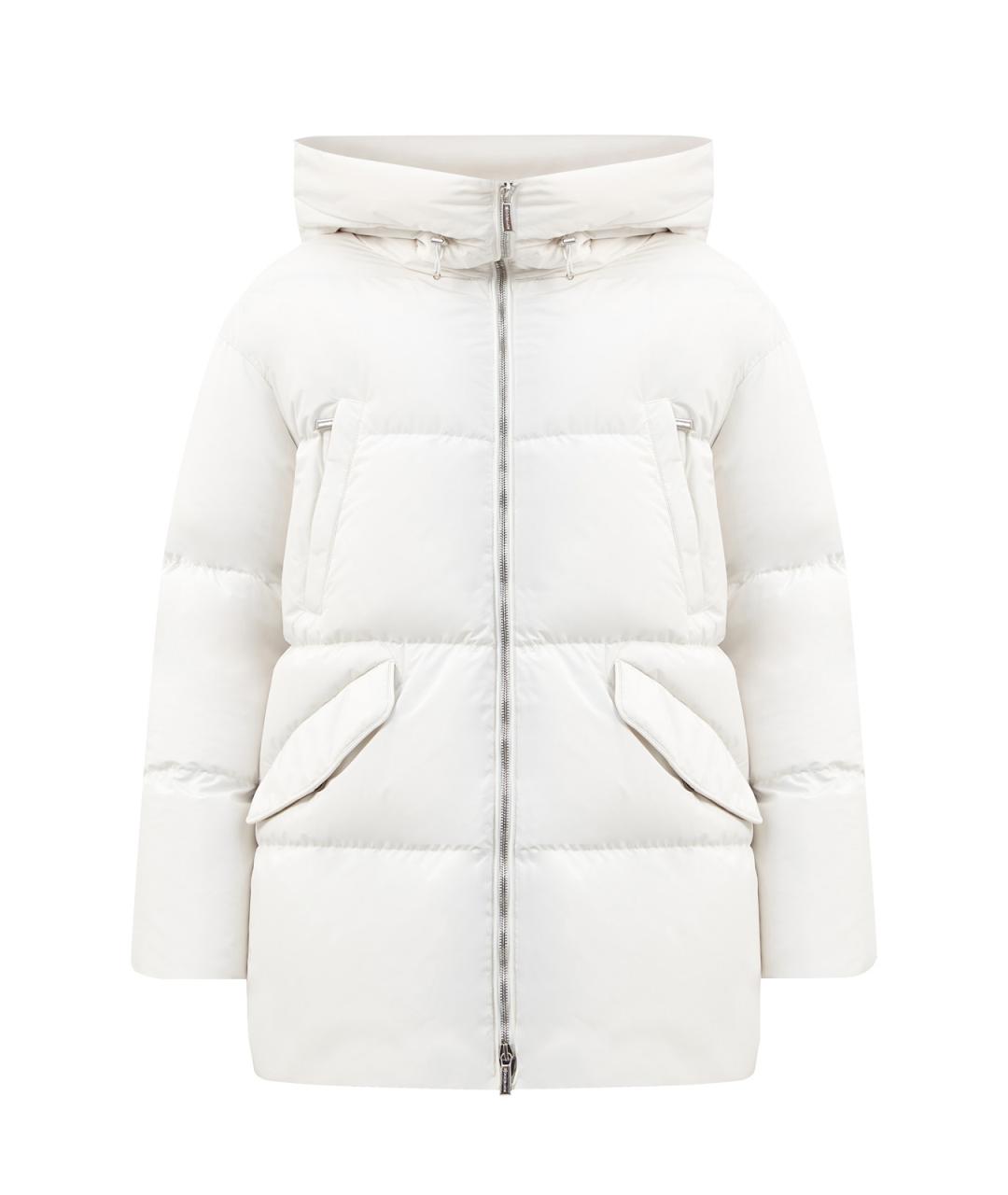 MOORER Белый полиэстеровый пуховик, фото 1