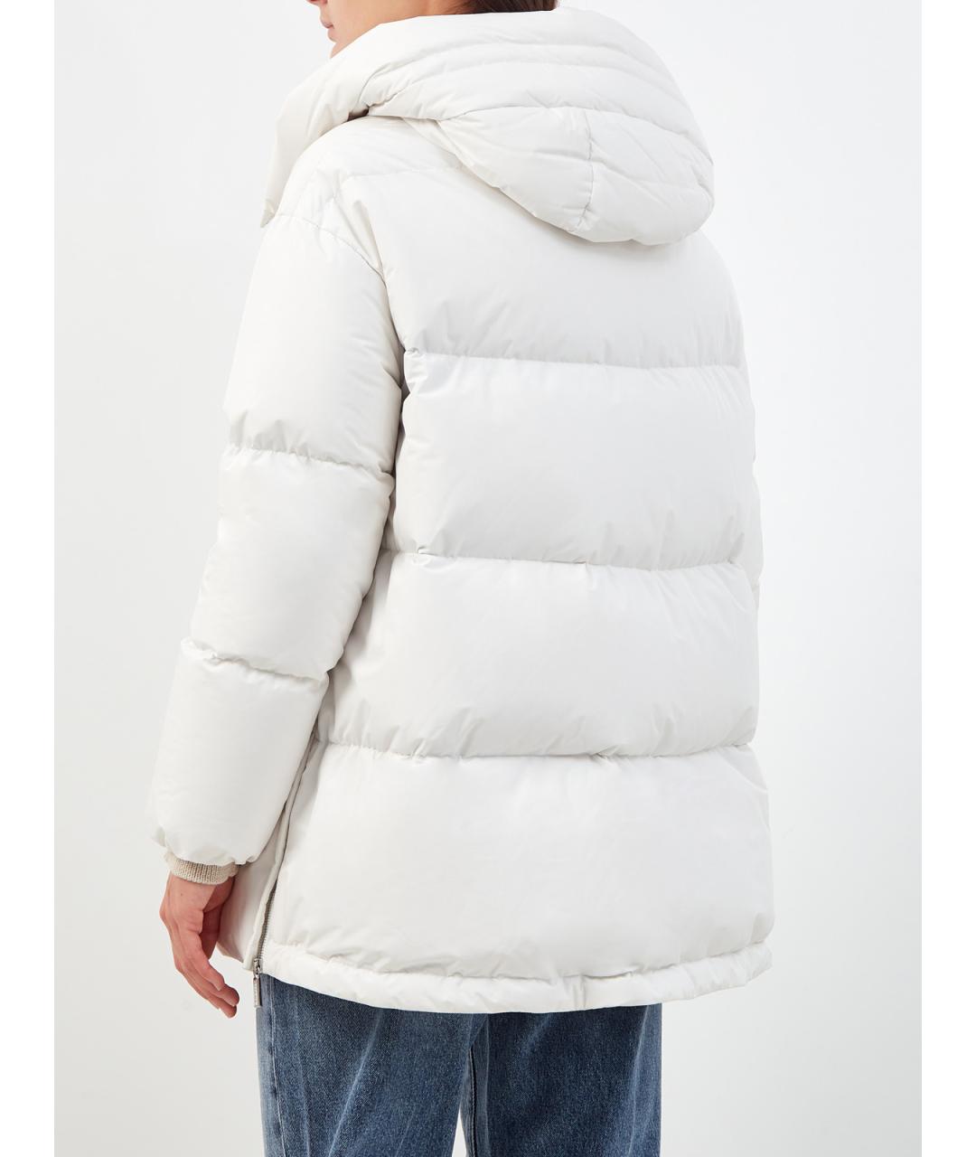 MOORER Белый полиэстеровый пуховик, фото 4