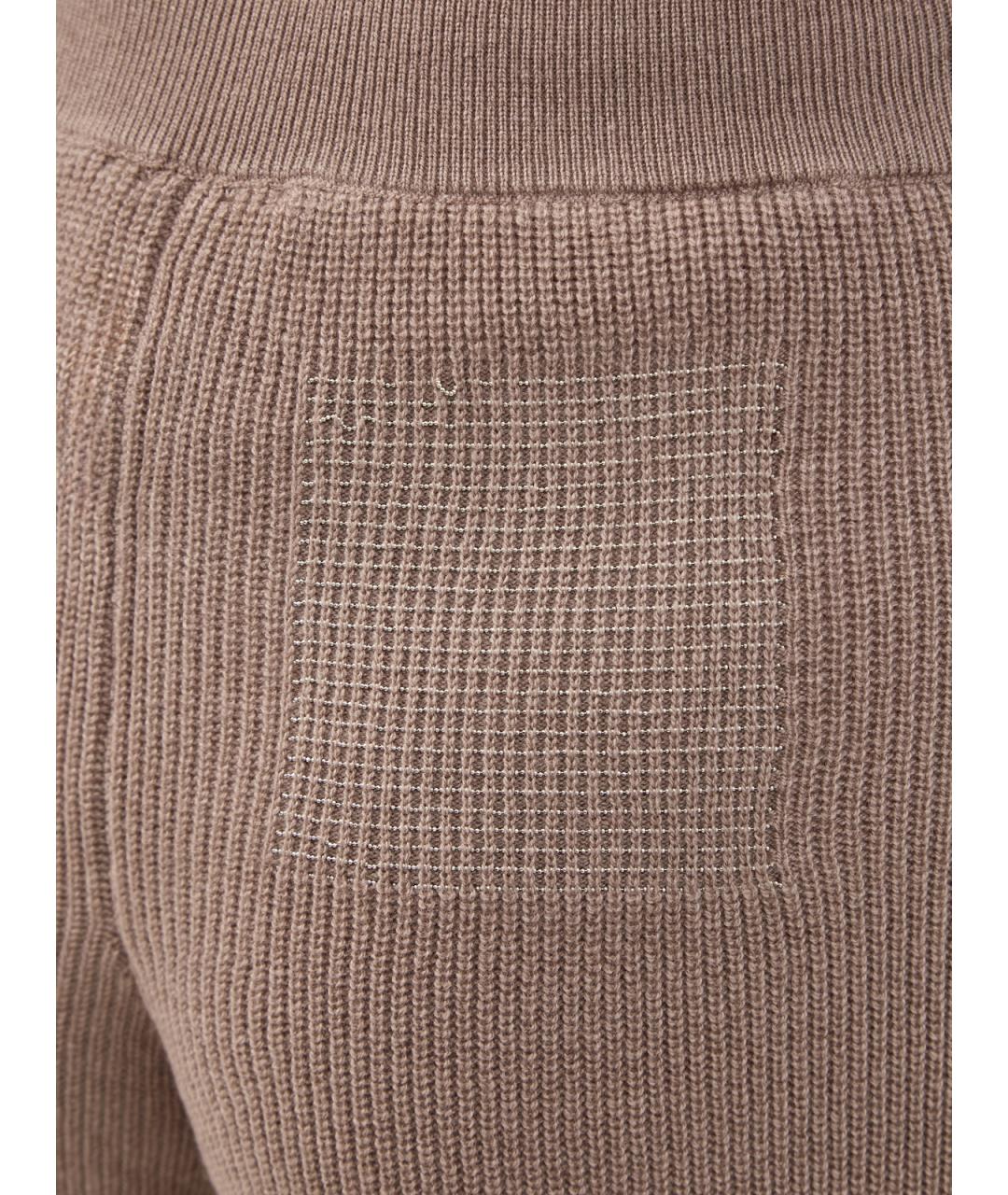 PESERICO Коричневые шерстяные брюки узкие, фото 5